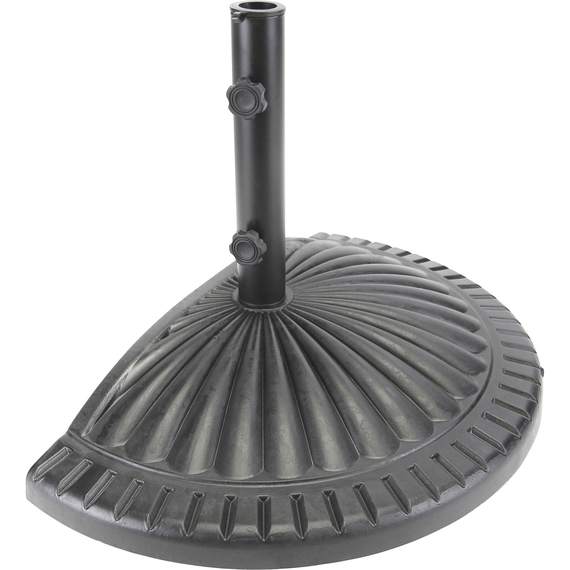 Jordan Manufacturing Polystone Half Patio Umbrella Base,Black, Model# 3UB-HPSL28